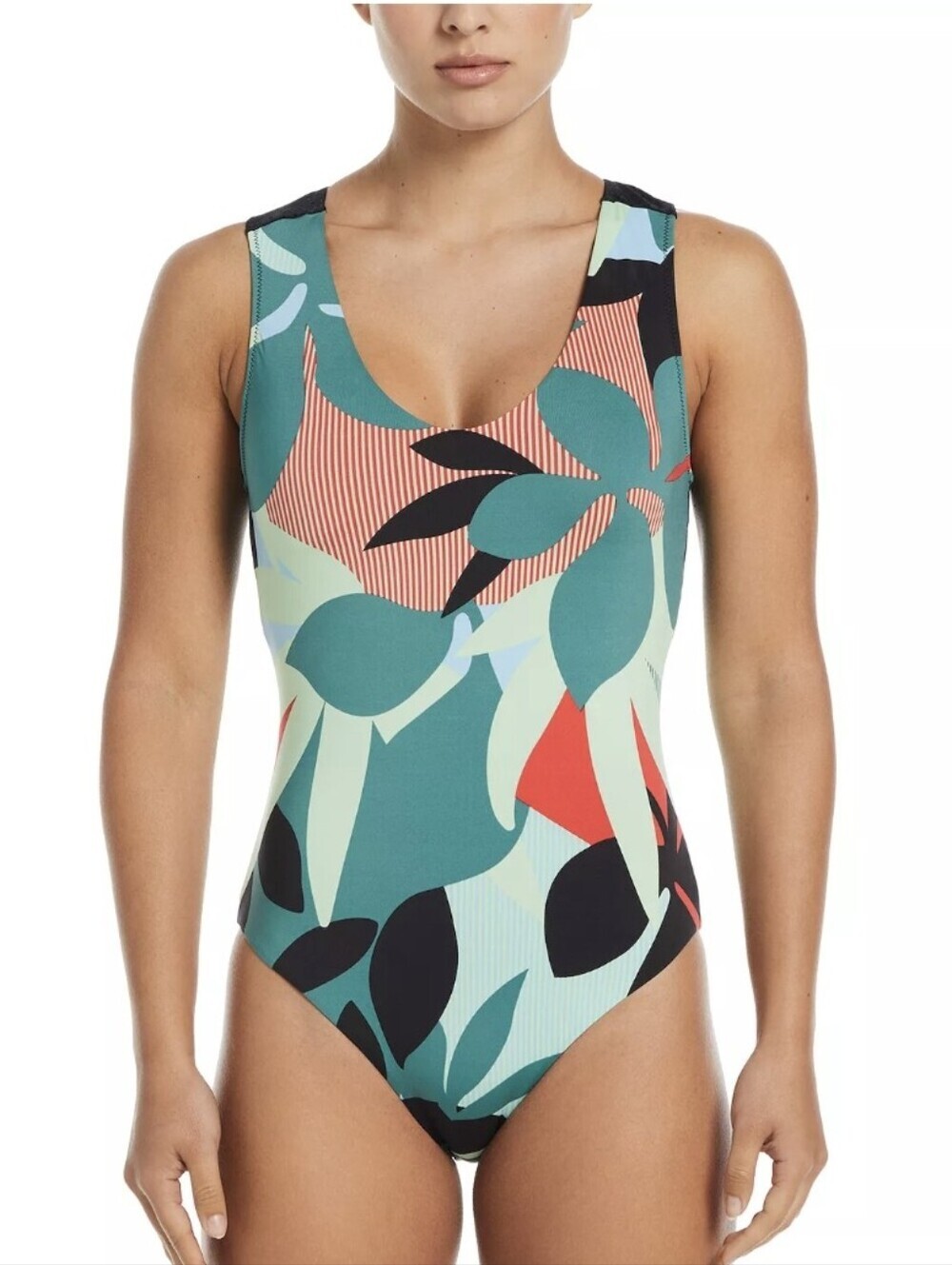 NEW  Nike Women’s Jungle Floral Keyhole Back One-Piece Swimsuit Size.XL